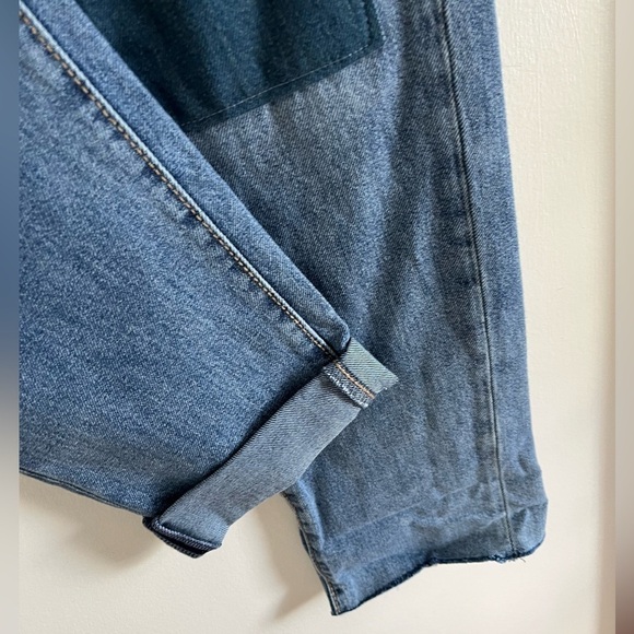 New Boyfriend Blue Jeans Patchwork Denim Universal Thread women’s 10/30R - Picture 5 of 9